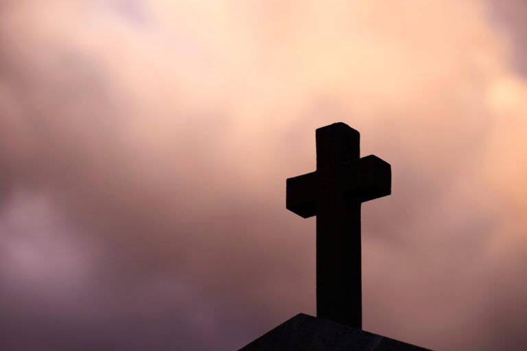 cross, nature, stone, against, sky, in the evening, clouds, threateningly, cross, cross, cross, cross, cross